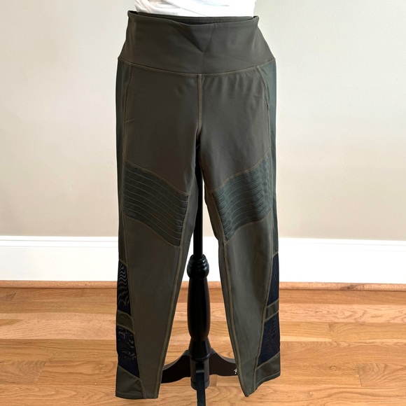 Athleta Moto “gleam” leggings olive green - Picture 2 of 15